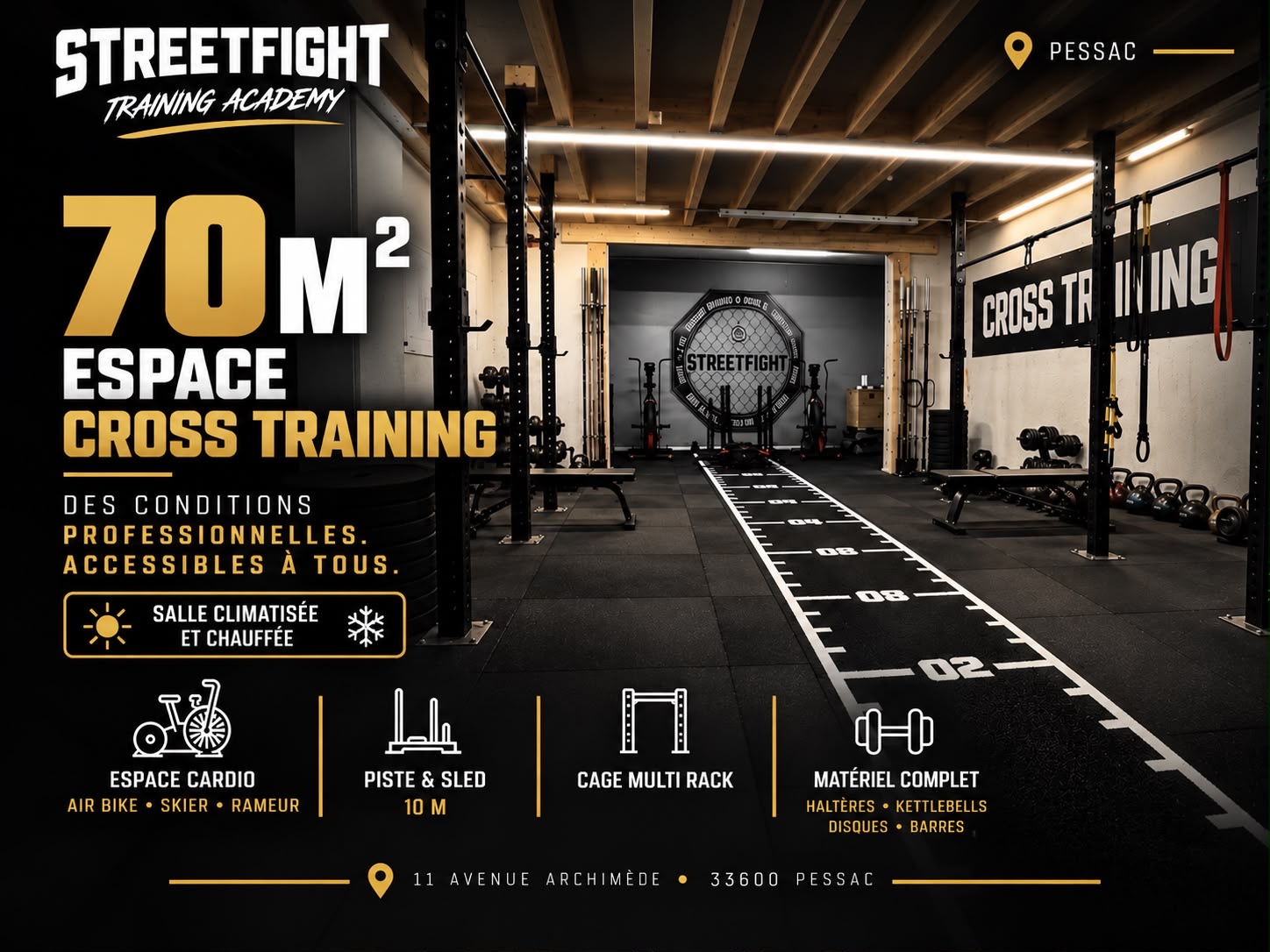 Espace Cross Training de 70 m² à Street Fight Training Academy Pessac